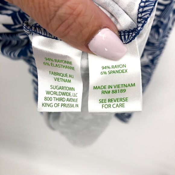 LILLY PULITZER Women's Parigi Romper XL Blue Aegean Navy Beach Path Print NWT - Picture 13 of 14